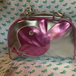 PLAYBOY authentic silver and pink metallic handbag
